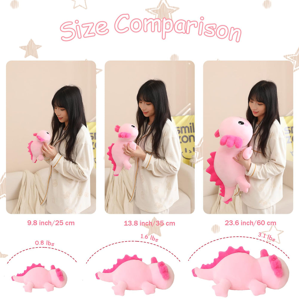 SQEQE weighted axolotl plush folded into a pillow for reading, napping, or movie time