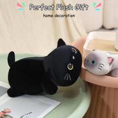 SQEQE weighted black cat plush 25 cm size for small spaces