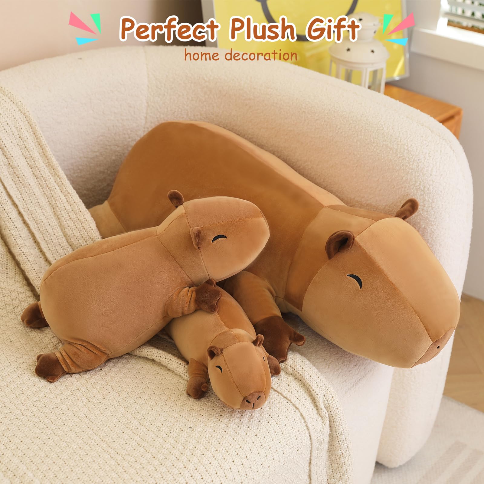 SQEQE weighted capybara plush gift packaging, ready for birthdays and celebrations