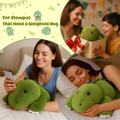 SQEQE weighted dinosaur plush soft fabric closeup highlights plush texture