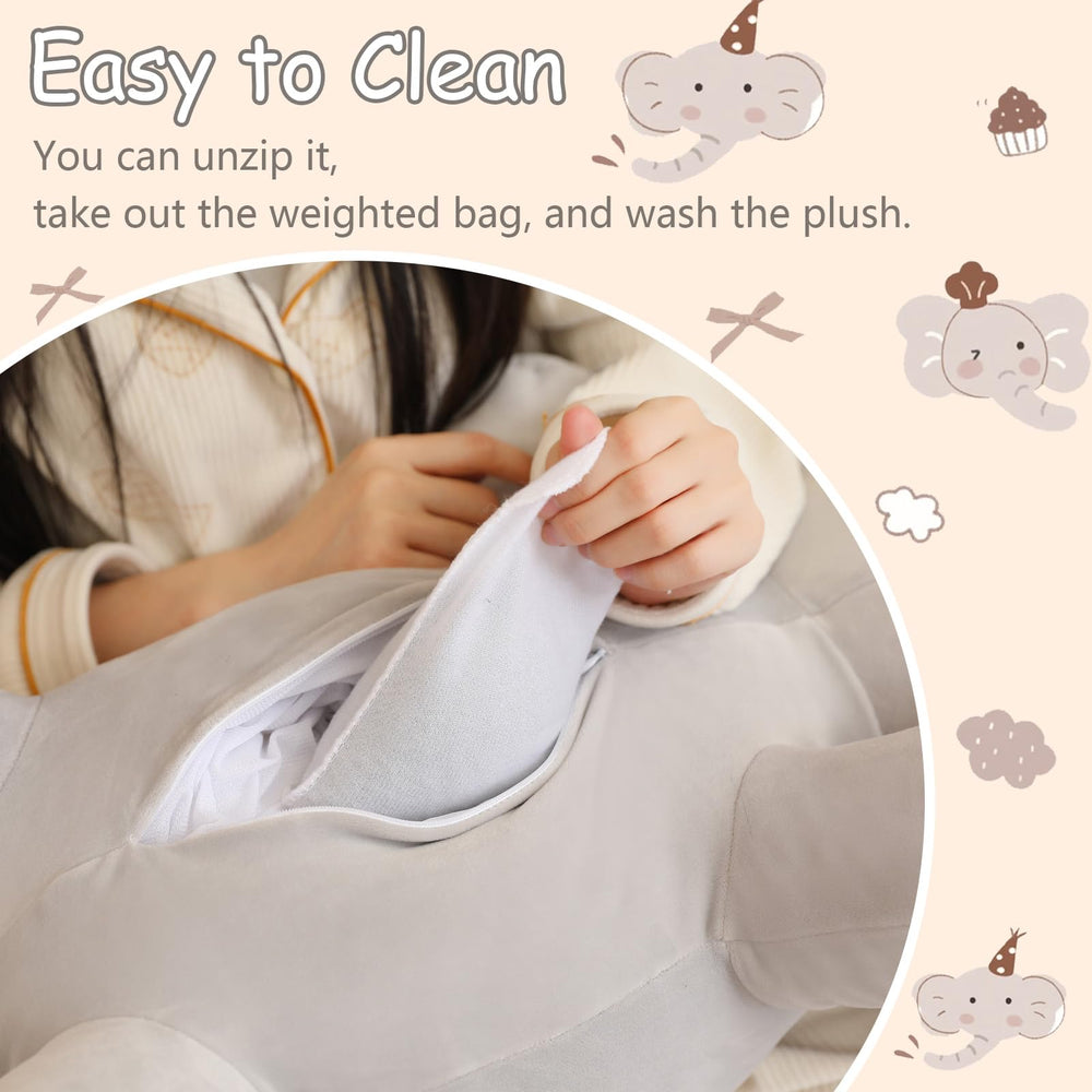 SQEQE weighted elephant plush suits kids' rooms as a friendly companion