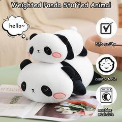 SQEQE Weighted Panda Plush bottom beads close up for grounding comfort.