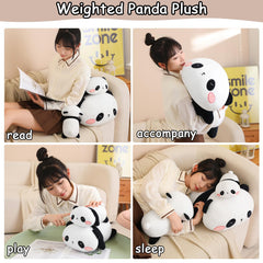 SQEQE Panda Plush on sofa adds cozy decor and support.