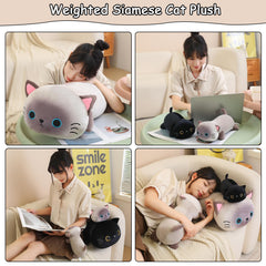 SQEQE weighted Siamese cat plush 60 cm size for room filling comfort