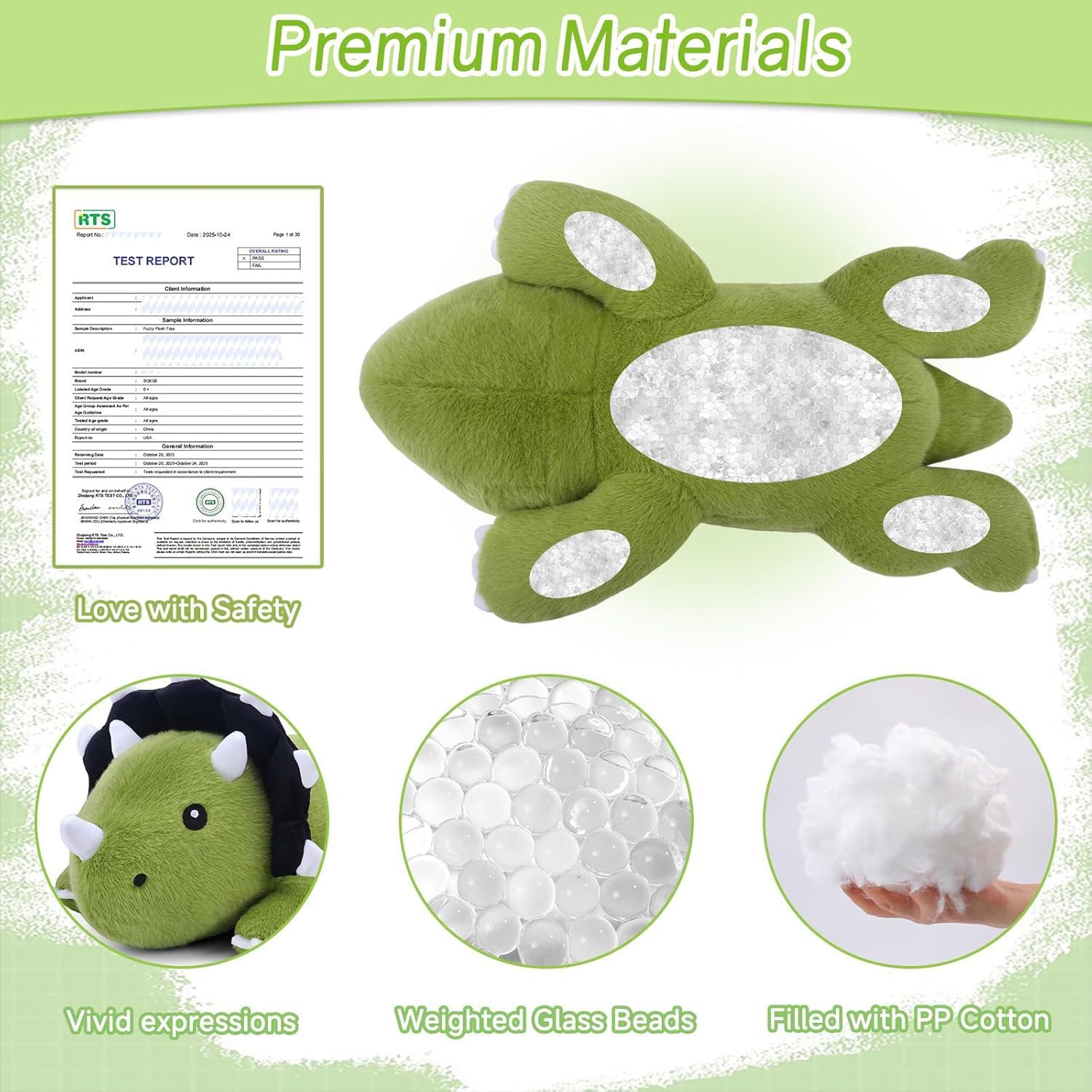 SQEQE weighted Triceratops plush in bedtime scene for restful routine.