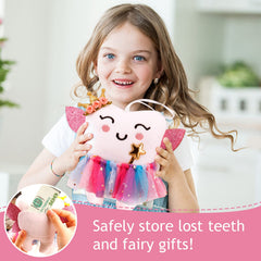 SQIMZAR Tooth Fairy Pillow with glittering wings adds magical charm.
