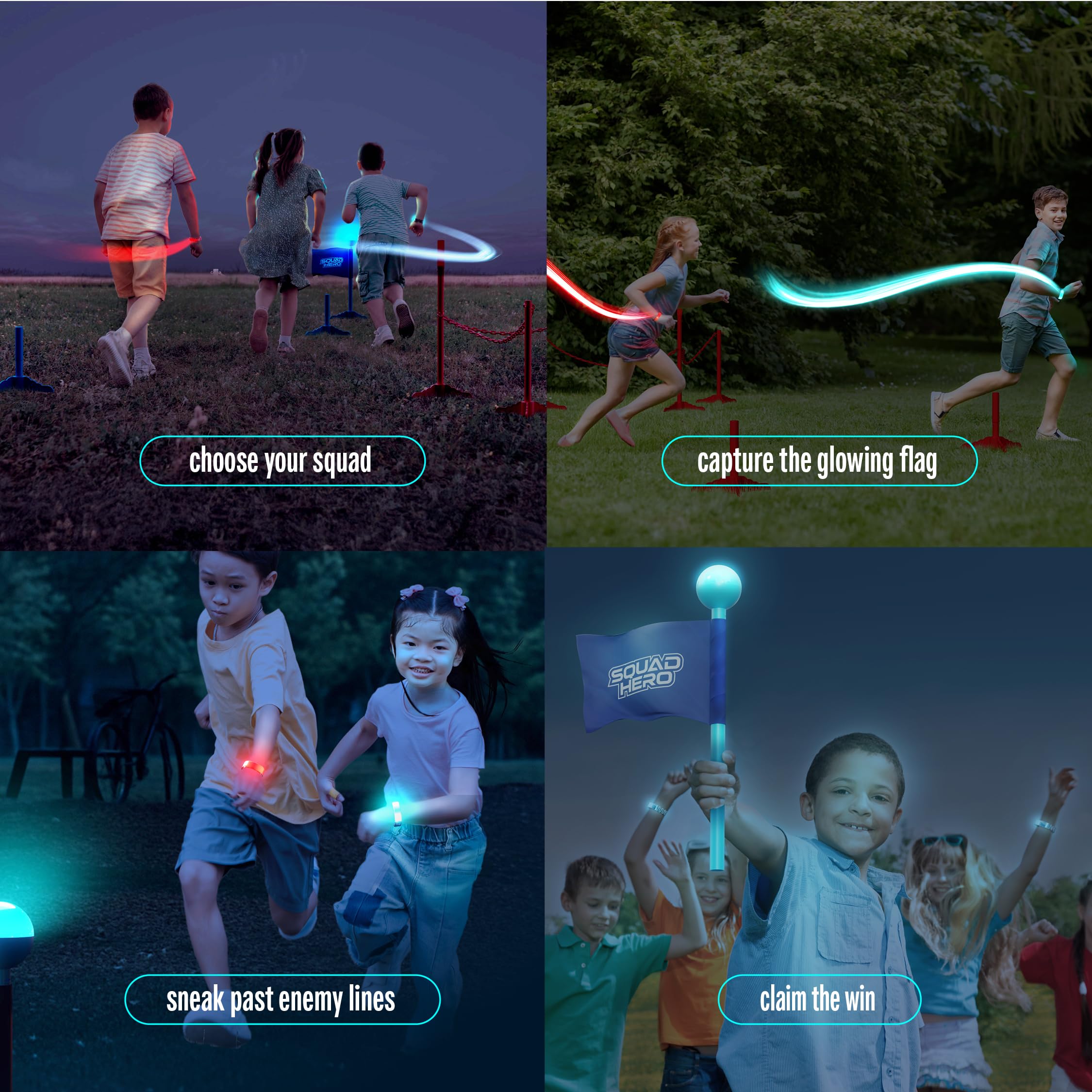 Squad Hero glow bracelet blue pair to distinguish teams