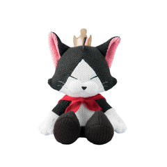 Square Enix Cait Sith knitted plush, front view, perfect for cozy display and gifting.