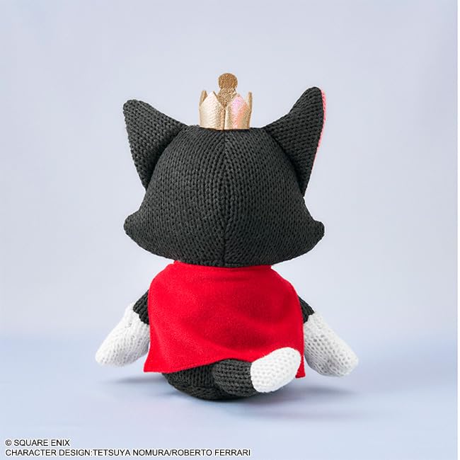 Square Enix Cait Sith knitted plush, packaging display, a licensed Final Fantasy keepsake.