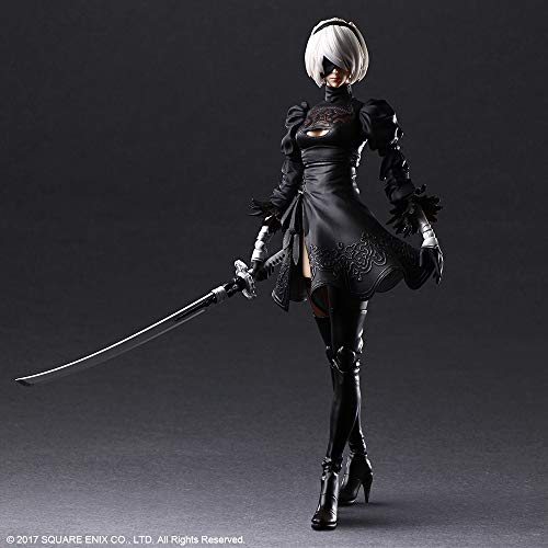 Square Enix NieR Automata 2B Deluxe figure articulation points support dynamic poses