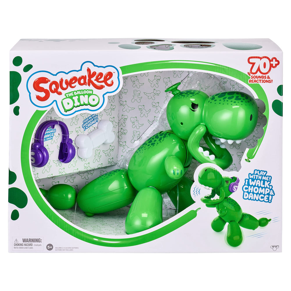 Squeakee Dino roars back, showcasing responsive play moments.