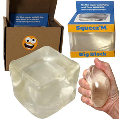 Squeez'M Premium Big Block Cube angled view with enhanced squish for focus and relaxation.