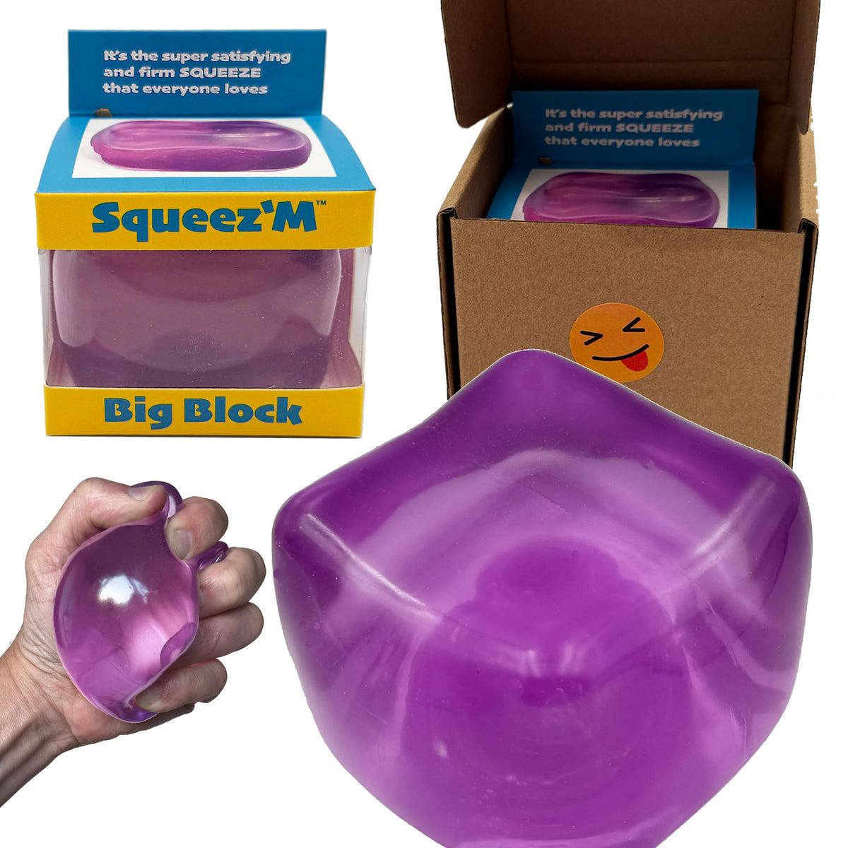 Squeez'M Premium Big Block Cube front view showing colorful design for focused play