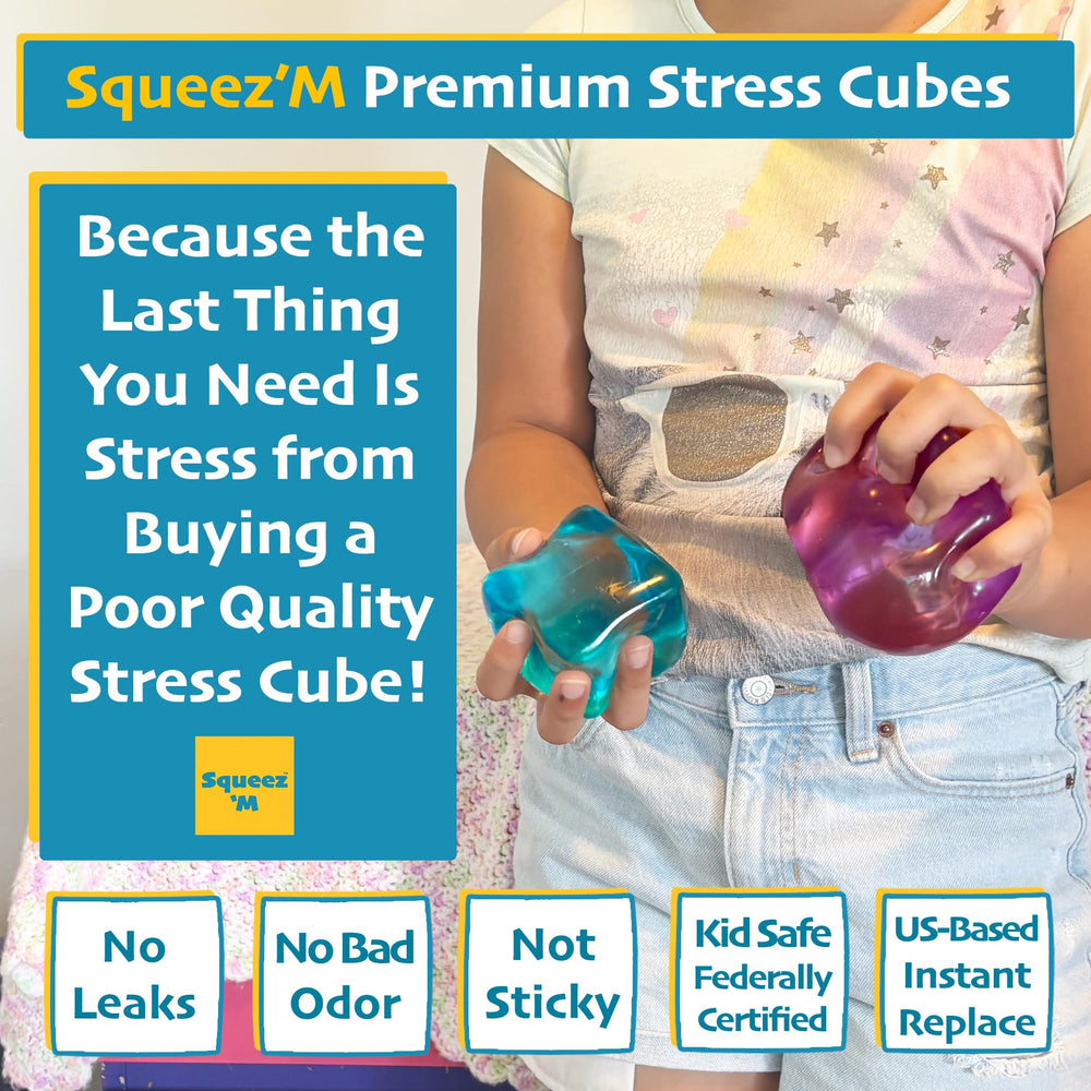 Squeez'M Premium Big Block Cube side view highlighting grip-friendly handling.