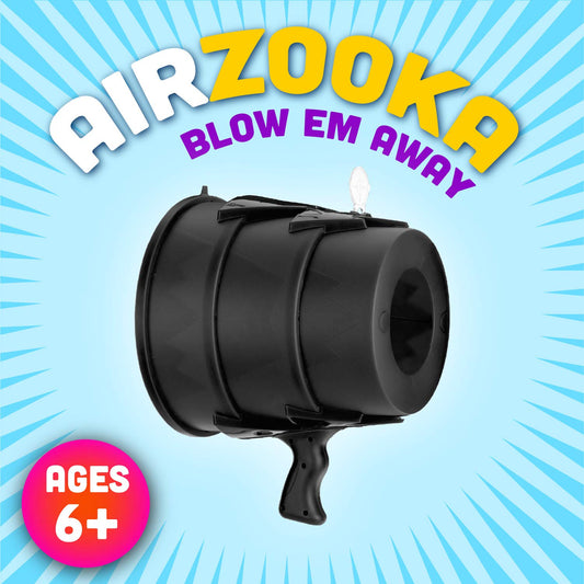 AirZooka in hand action demonstrates simple aim and launch for all ages