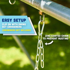 Galvanized hardware for sturdy Squirrel Products swing installation