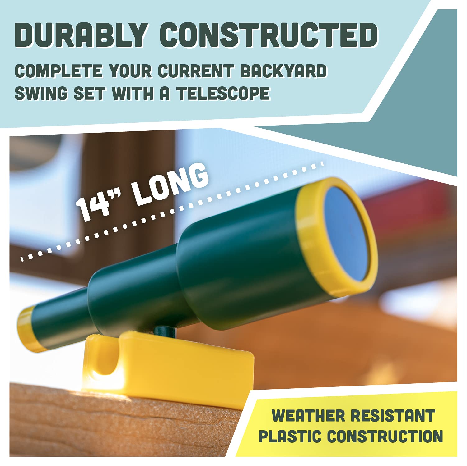Squirrel Products durable plastic telescope withstands weather and active kids