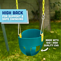 Easy setup illustration of Squirrel Products toddler swing assembly