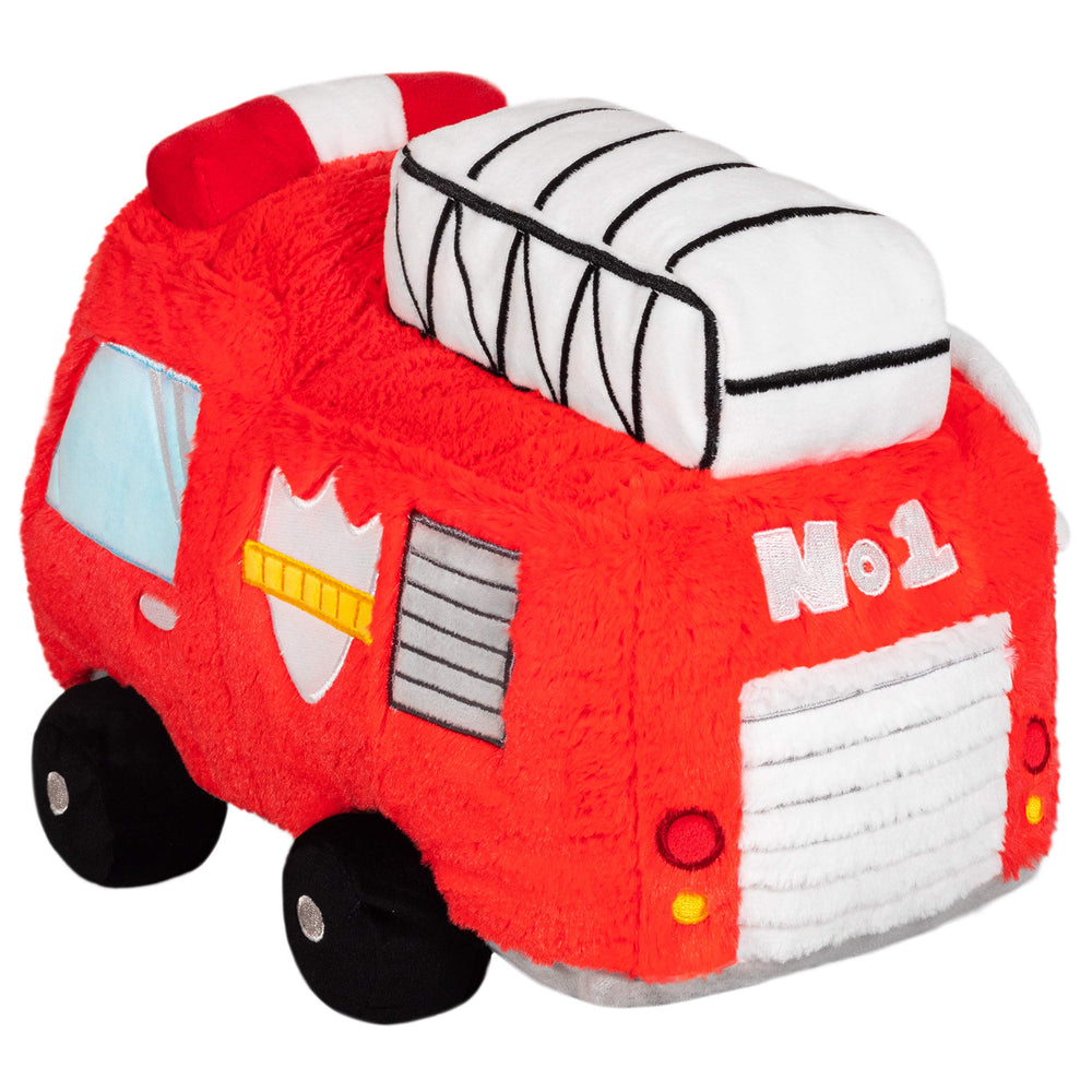 Squishable GO! Fire Truck side view highlighting compact, cuddly form for desk companions
