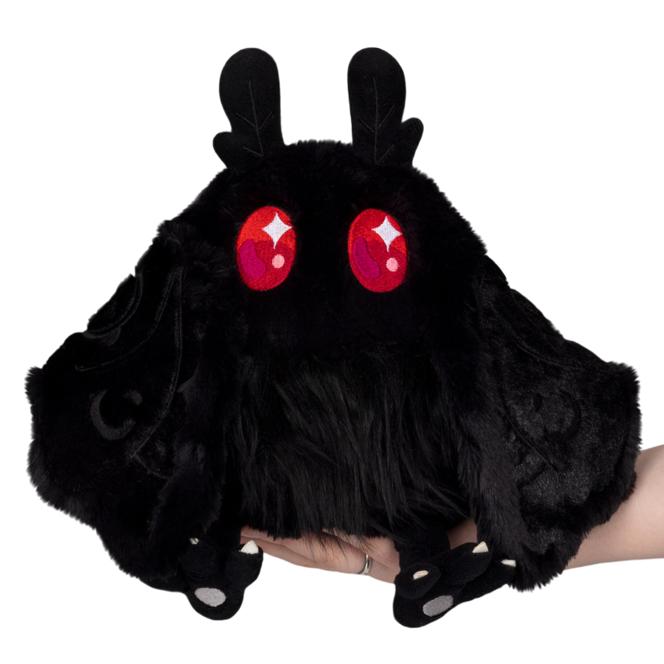 Squishable Mini Baby Mothman full view emphasizes cuddly, official plush design.