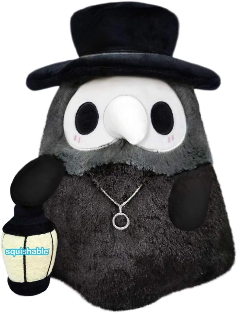 Squishable Mini Plague Doctor plush offers cozy snuggles and desk-friendly decor.