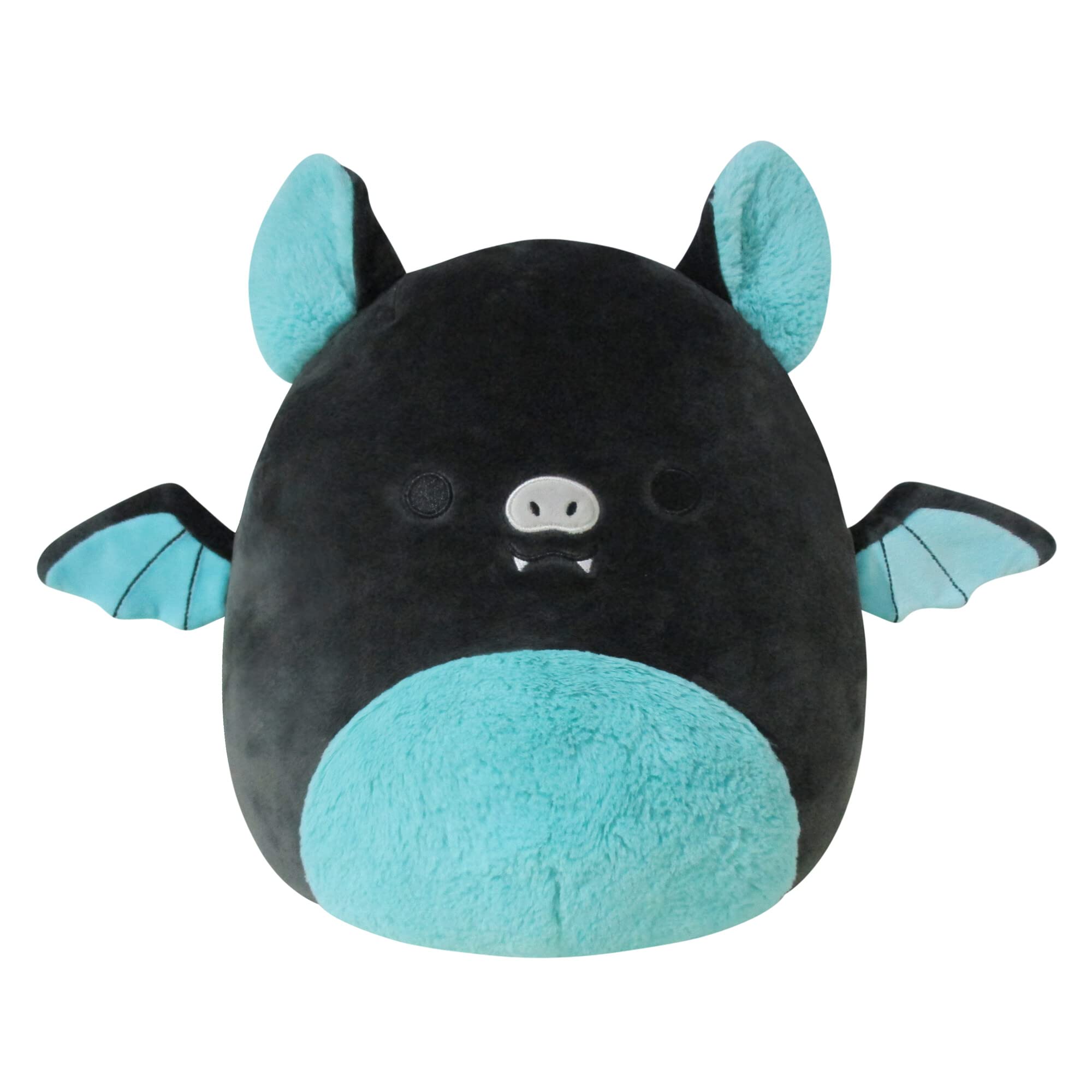 Squishmallows Aldous teal-black fruit bat 12-inch plush cuddling pose