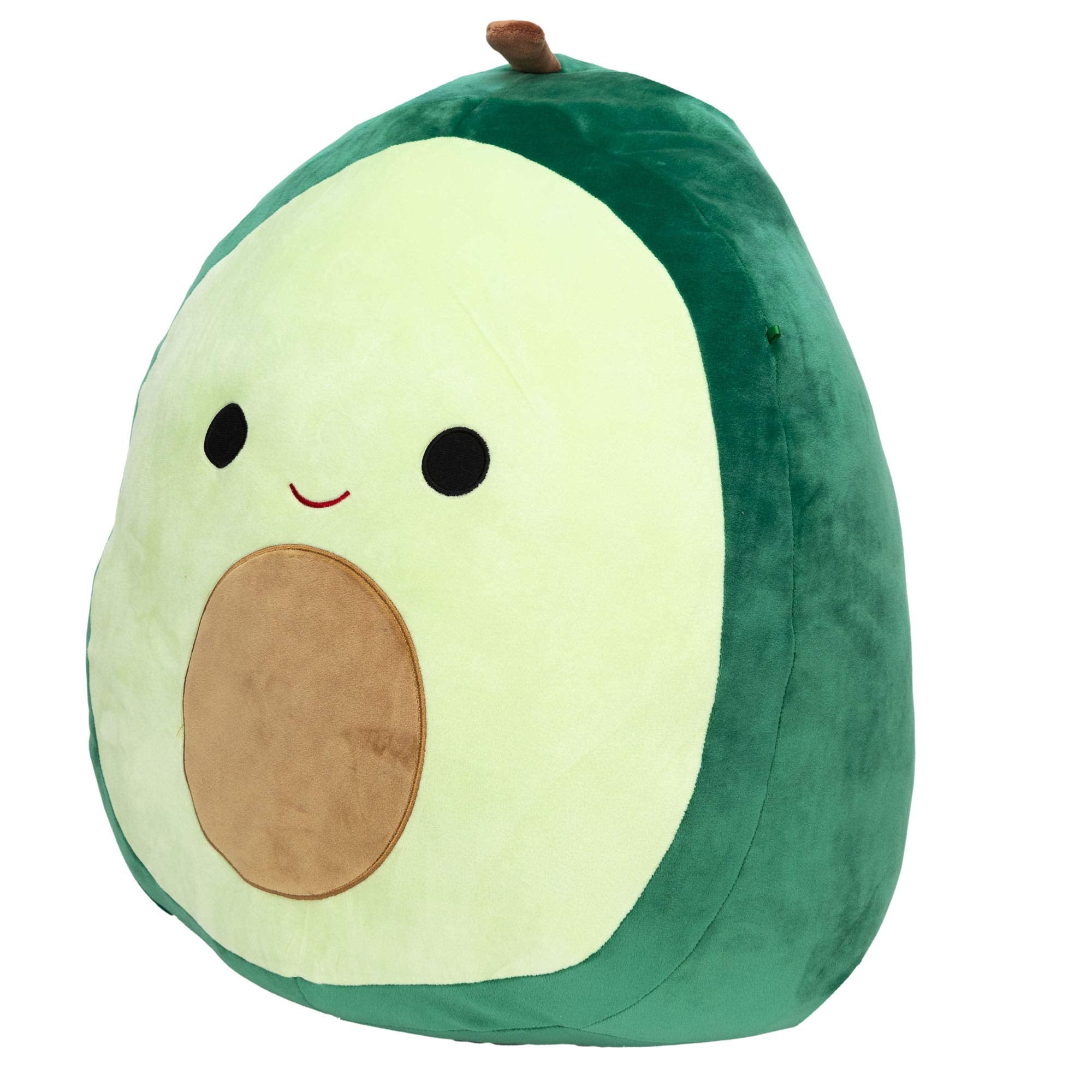 Austin the Avocado plush closeup fabric highlights durable polyester that washes easily