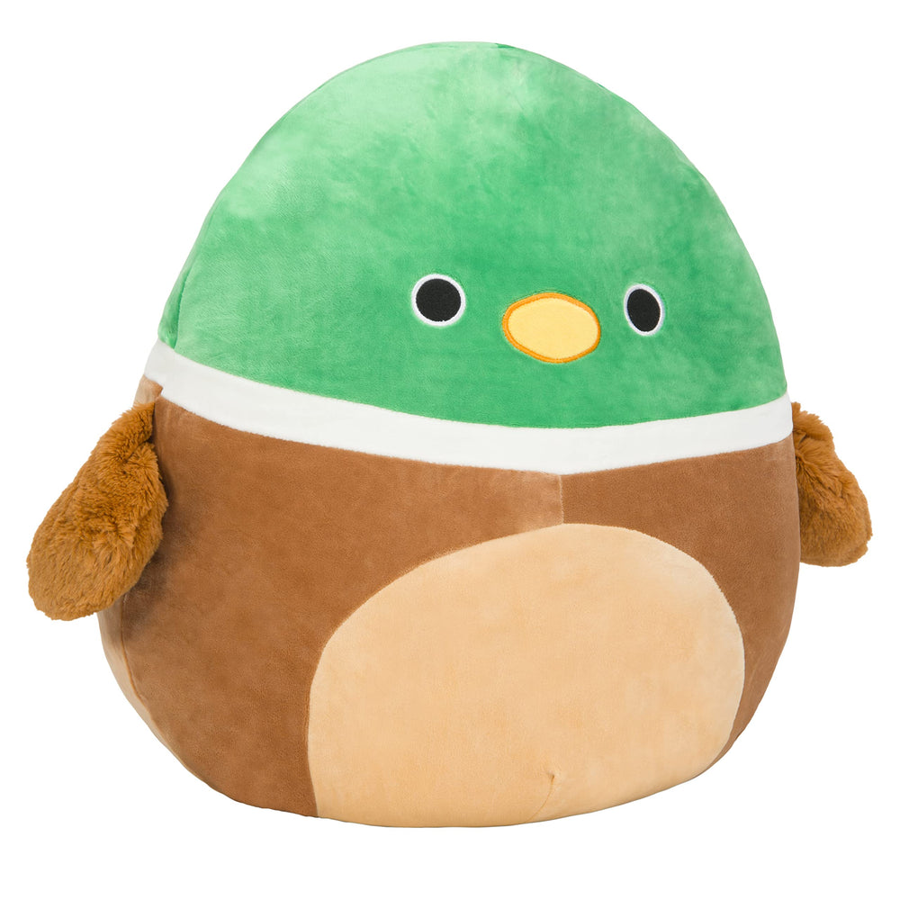 Avery Mallard face detail from Squishmallows showing soft texture