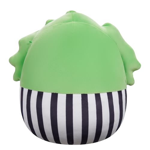 Squishmallows Beetlejuice official seal closeup, authentic licensed collectible.