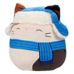 Cam the Christmas Cat Squishmallows hugging scene for cozy playtime