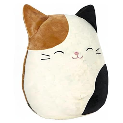 Squishmallows Cam the Cat plush, close-up of squishy texture.