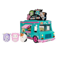 Squishmallows Cam the Cat figure in van exterior frame for imaginative road trips