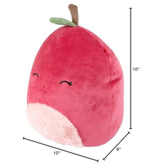 Squishmallows Cherry Plush promotes imaginative play with a cheerful face.
