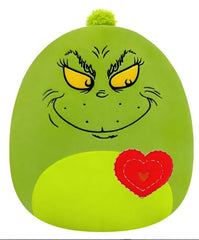 Squishmallows Grinch 5-inch hear collectible plush for cozy bedtime cuddles.
