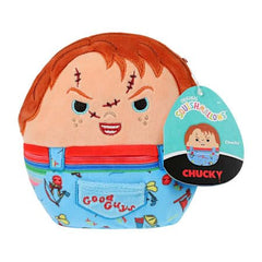 Squishmallows Chucky Halloween 7-inch plush on bed makes a cozy pillow pal