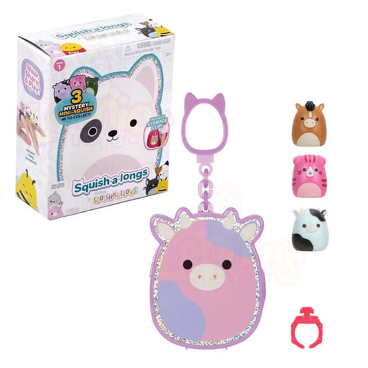 Squishmallows Clip-A-Longs Series 1 mystery figure with clip for backpacks.