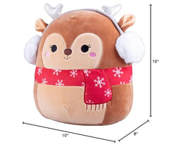 Squishmallows Darla 10-inch Christmas Deer collectible edition ideal for year-round cuddles.