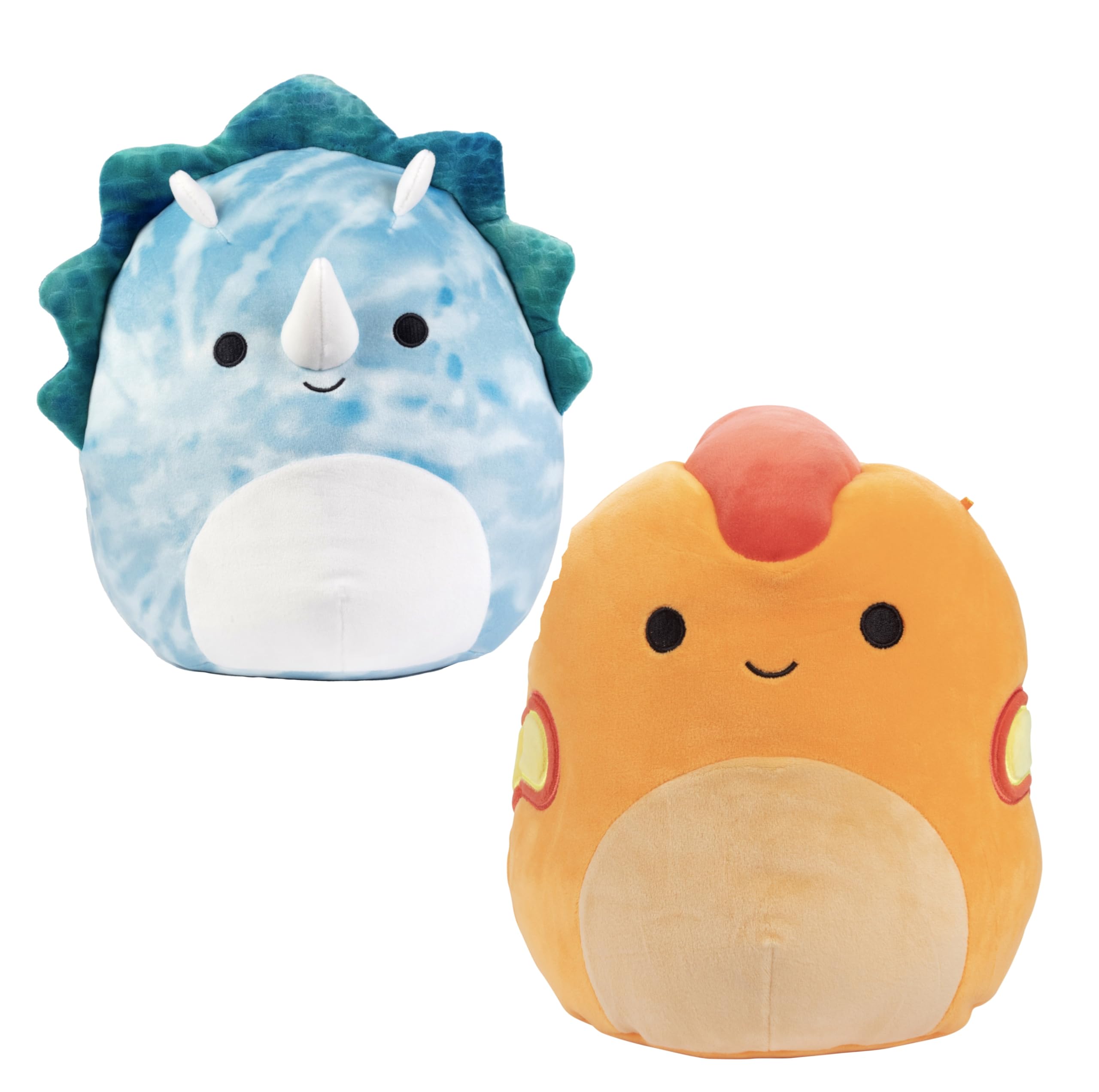Squishmallows 2-squish 10-inch dinosaur plush duo for cozy playtime and comforting hugs.