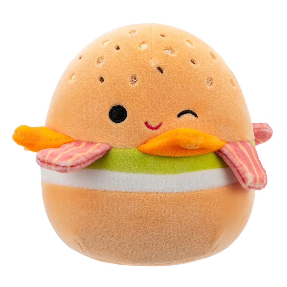 Squishmallows Geronimo breakfast bagel front view showing soft hug-friendly plush