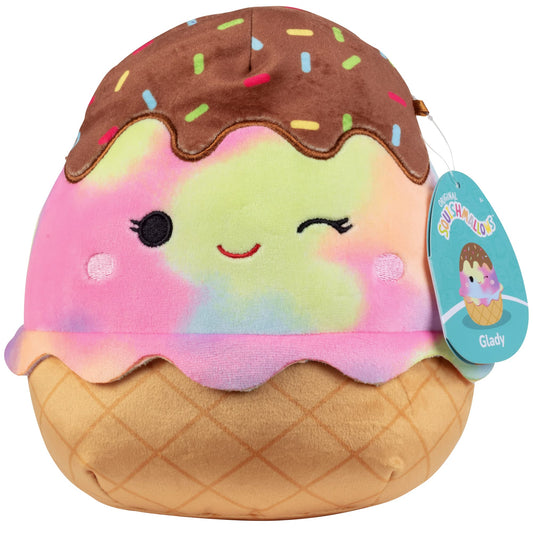 Squishmallows Glady ice cream plush front view, ultra-soft cuddle buddy for kids