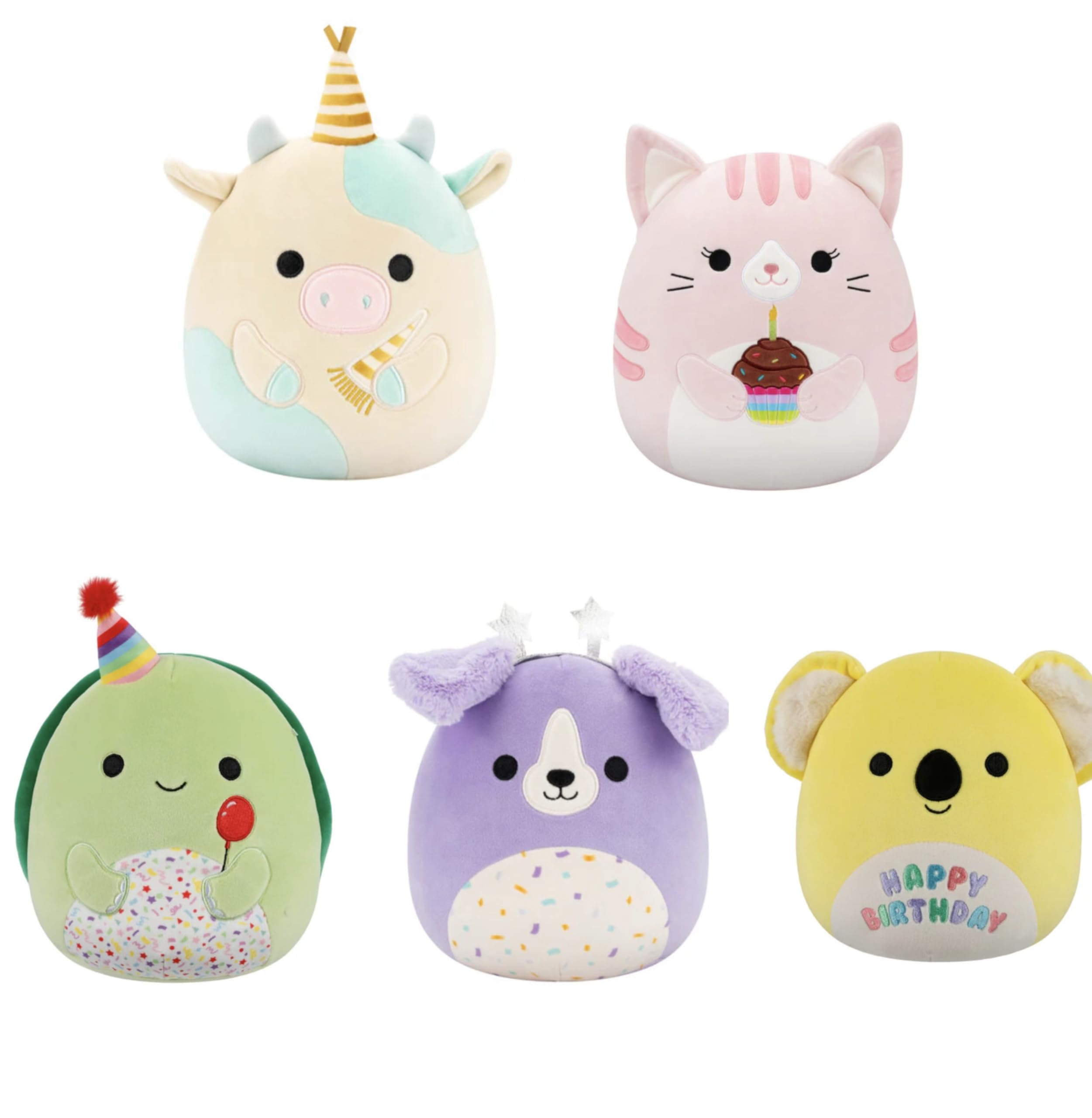 Squishmallows Happy Birthday Squad plush—collectible toy for gifting and display