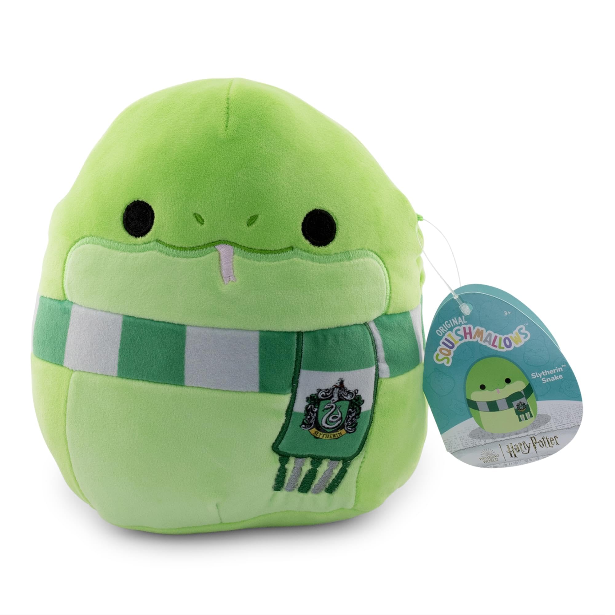 Squishmallows Harry Potter Slytherin Snake scarf-detail for fans.