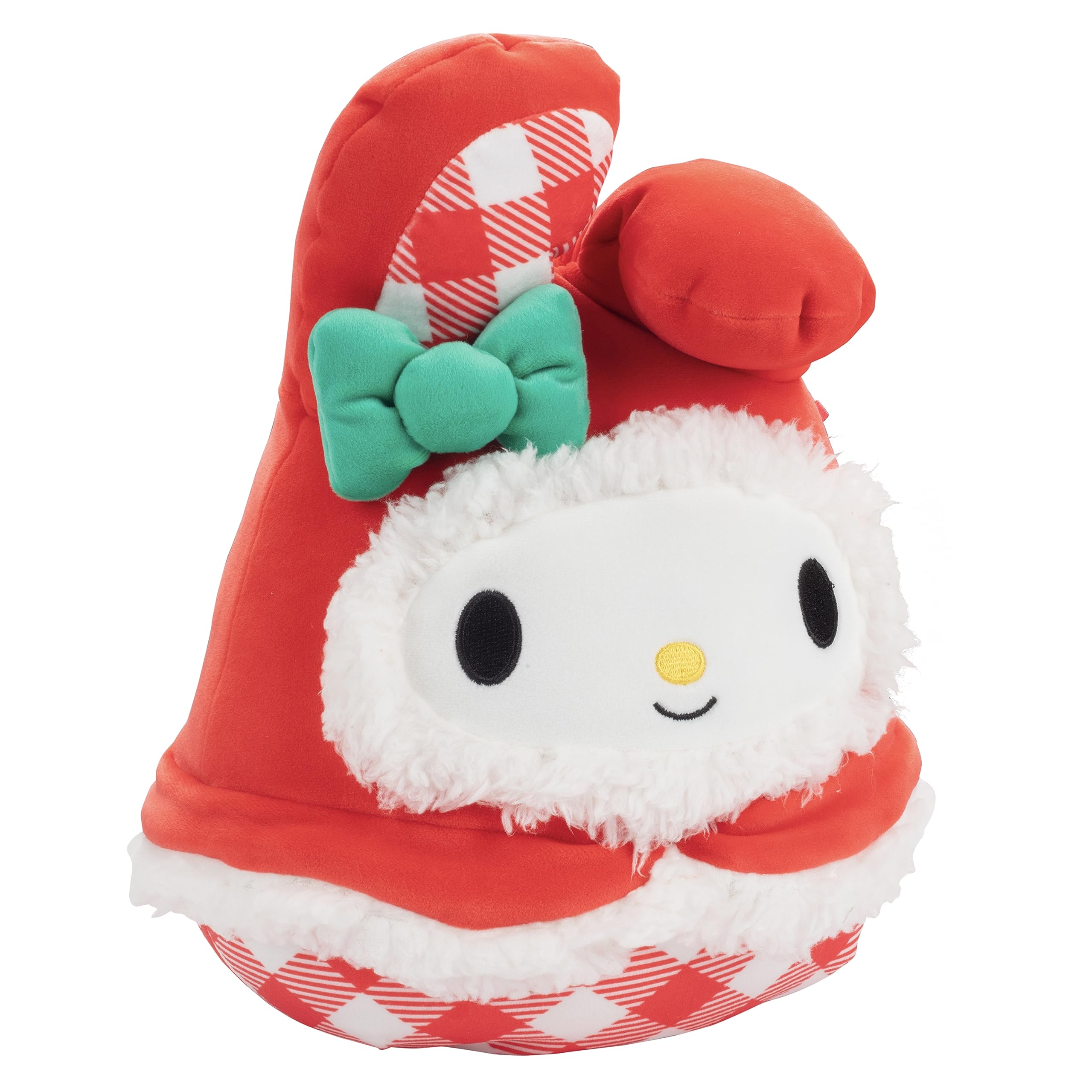 Squishmallows Hello Kitty My Melody closeup fur, highlighting ultra-soft texture for comforting hugs.