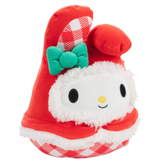 Squishmallows Hello Kitty My Melody closeup fur, highlighting ultra-soft texture for comforting hugs.