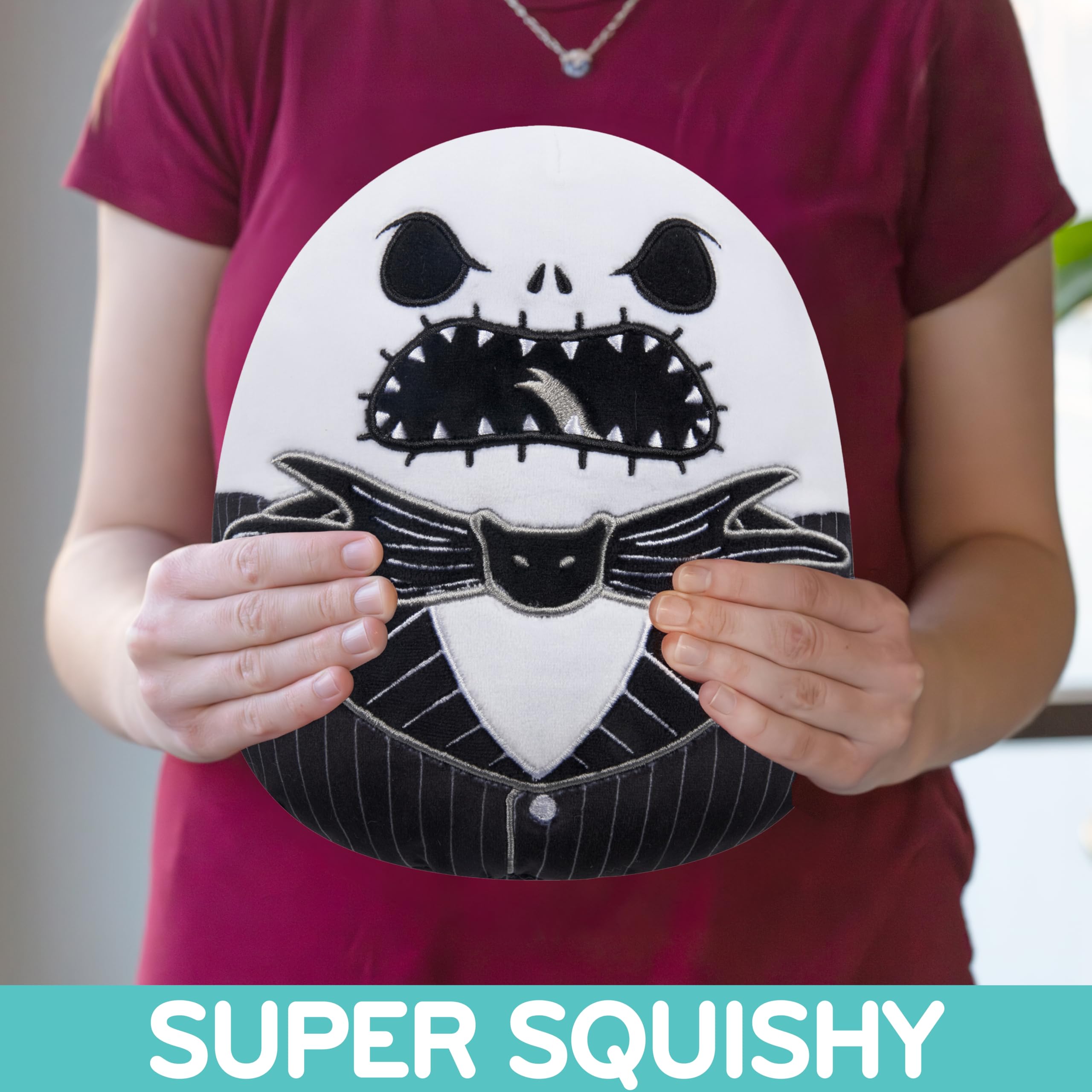 Squishmallows Jack Skellington textured plush fabric highlighting squishy cuddle appeal for kids