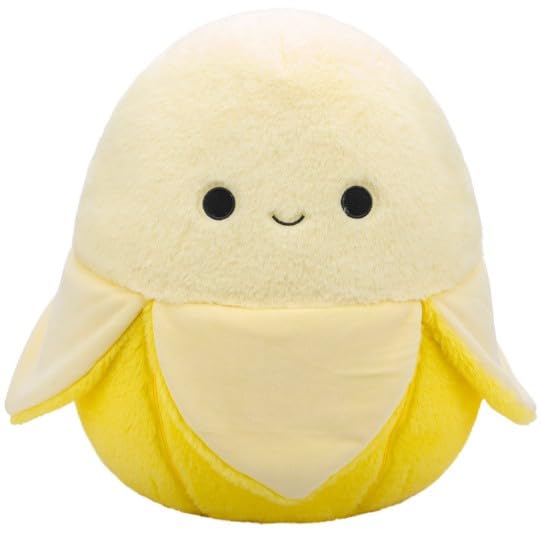 Squishmallows Junie yellow banana plush, 16 inch, ideal for cozy naps and playtime.