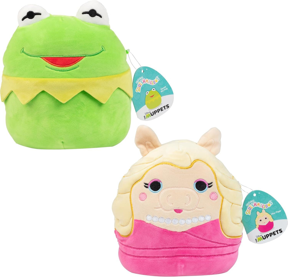 Squishmallows Kermit and Miss Piggy 8-inch 2-pack plush, cuddly and collectable.