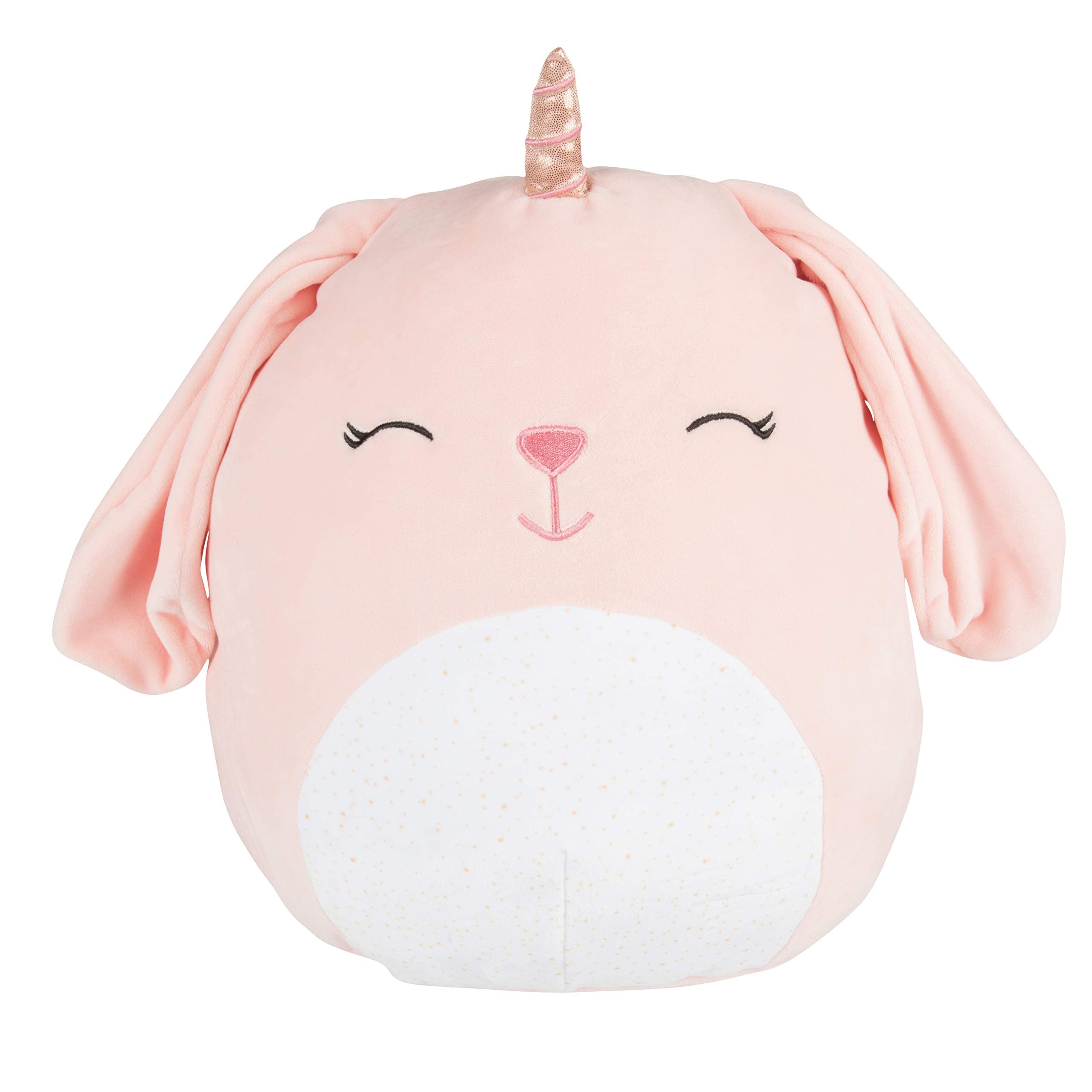 Squishmallows Legacy Bunnycorn 12in plush, pink unicorn bunny, perfect cuddle buddy for car trips.