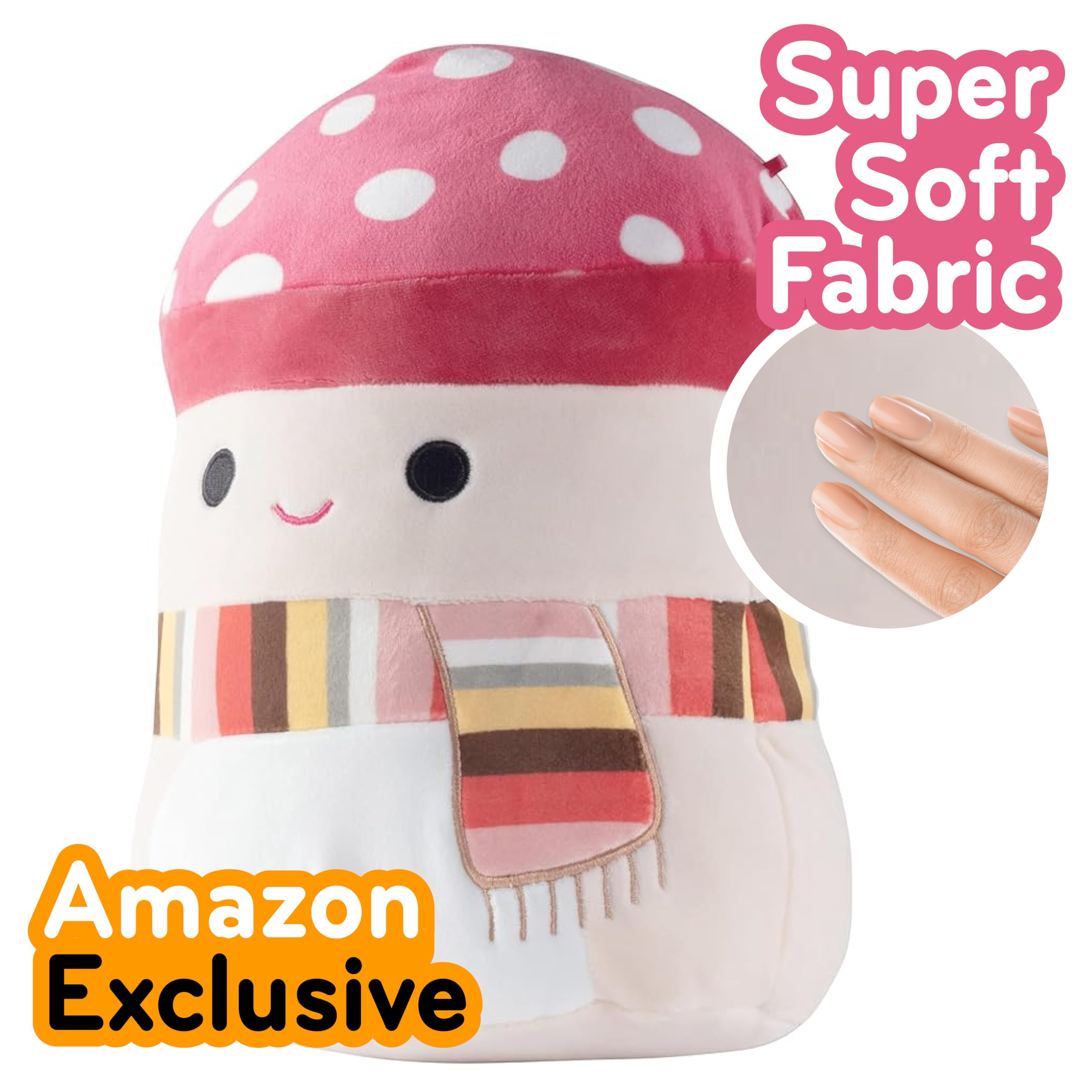 Squishmallows Malcolm fall-design mushroom, a charming seasonal addition for shelves.