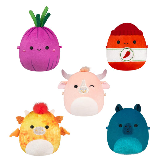 Squishmallows Micromallows 5-pack pack shot for display and play